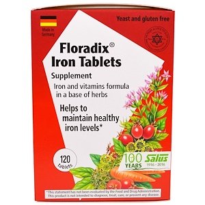 FLORADIX IRON TABLETS 120 tabs